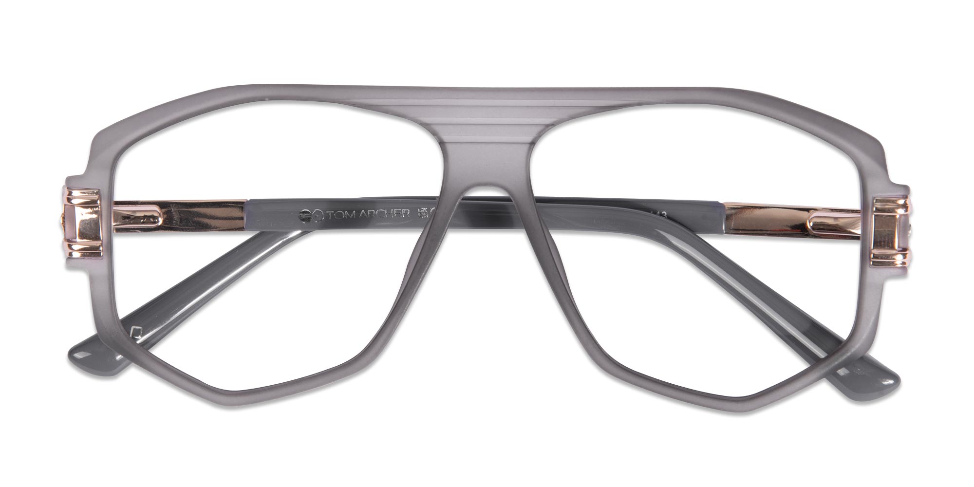 Matte Web Gray Geometric Glasses-1