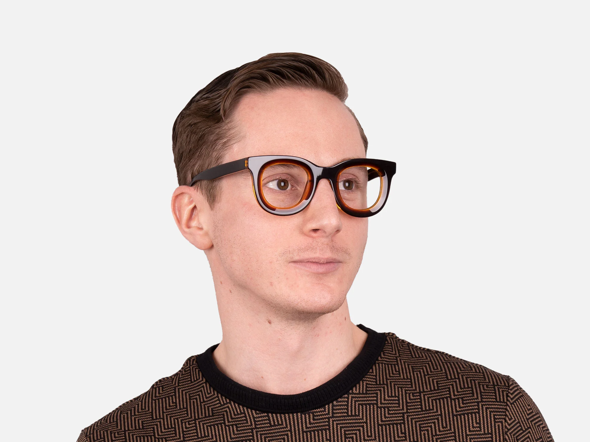 Thick Brown Square Glasses-2