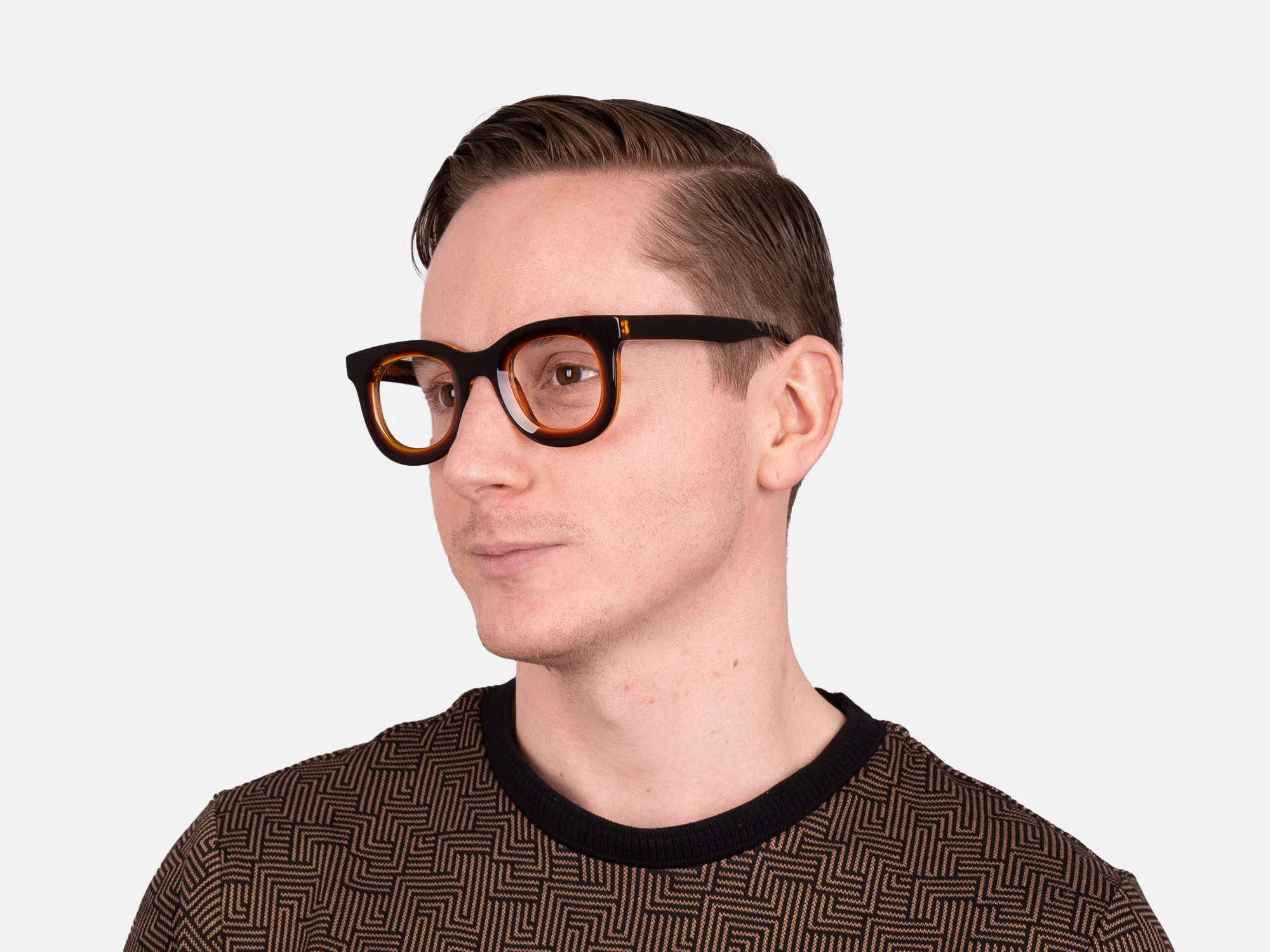 Thick Brown Square Glasses-2