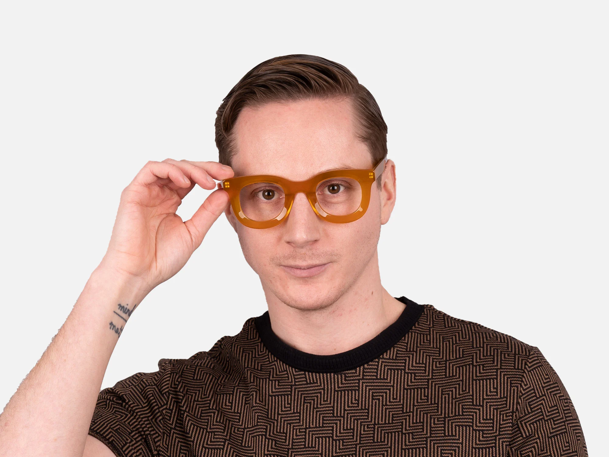 Gold Square Glasses-1
