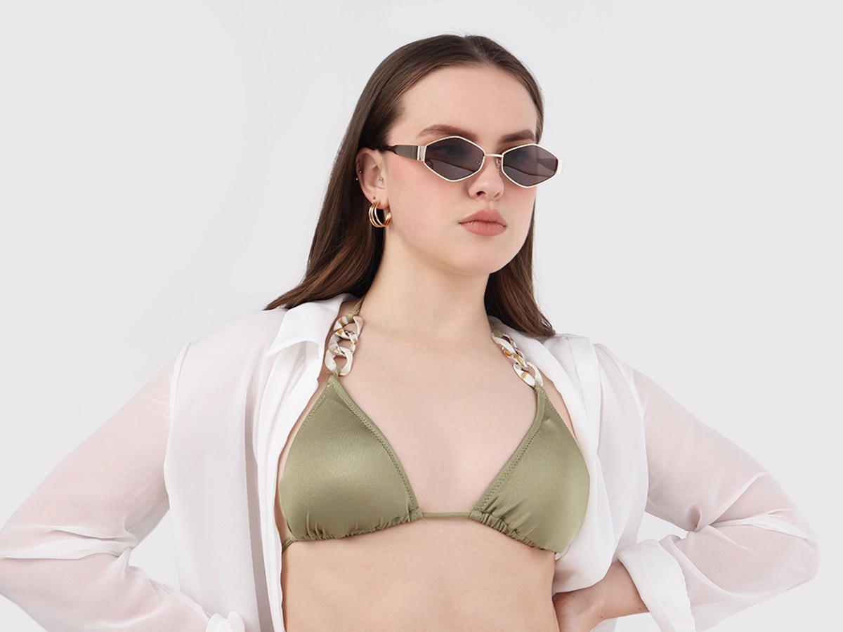 Champagne Gold & Tortoise Geometric Sunglasses-1