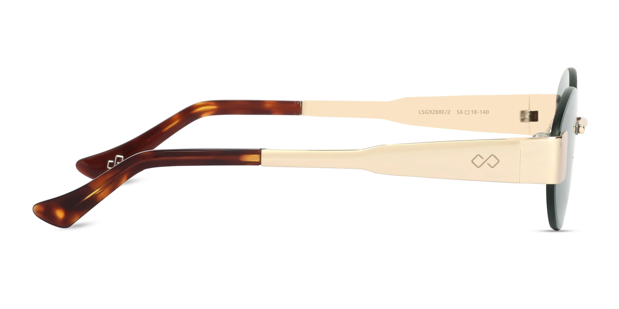 Oval Rimless Sunglasses With Green Tint