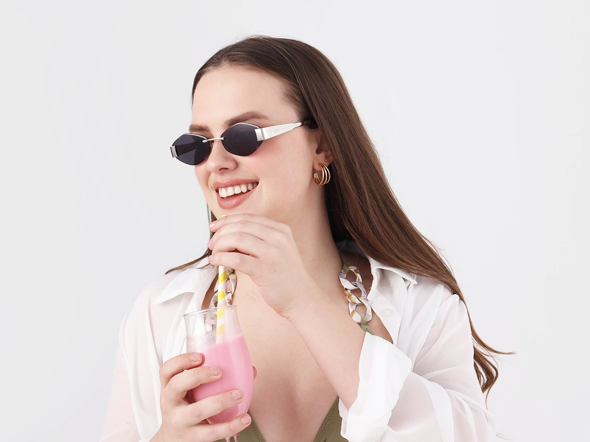 Silver Metal Rimless Sunglasses-1