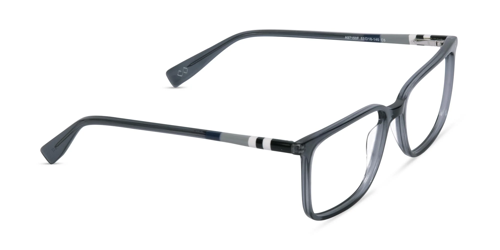Crystal Black Frame Rectangle Glasses-1