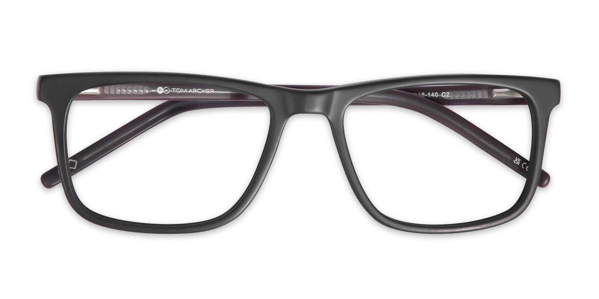 Matte Black Rectangular Glasses-1