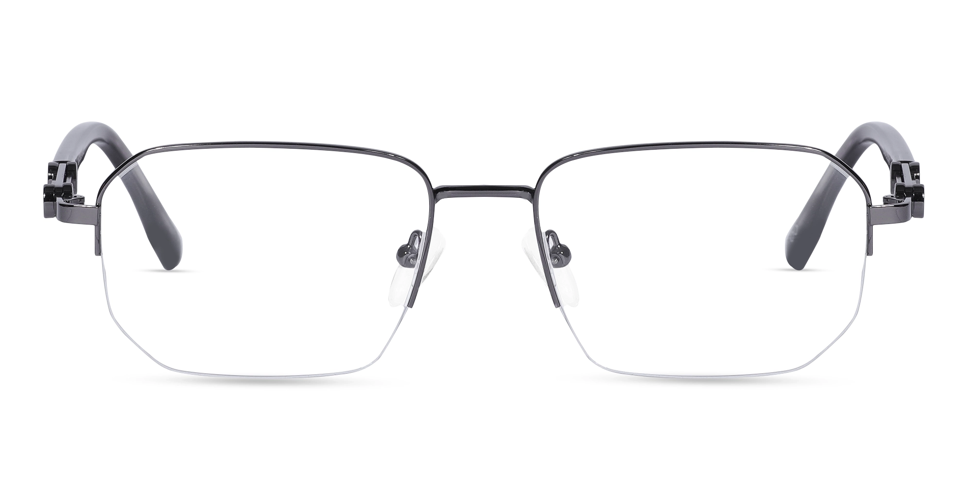 Gunmetal Rectangle Eyeglasses 1