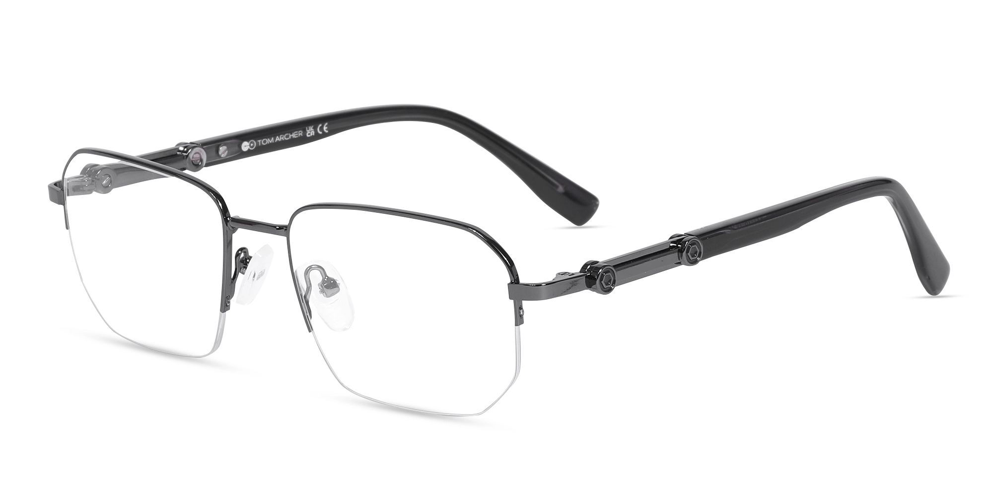 Gunmetal Rectangle Eyeglasses 1