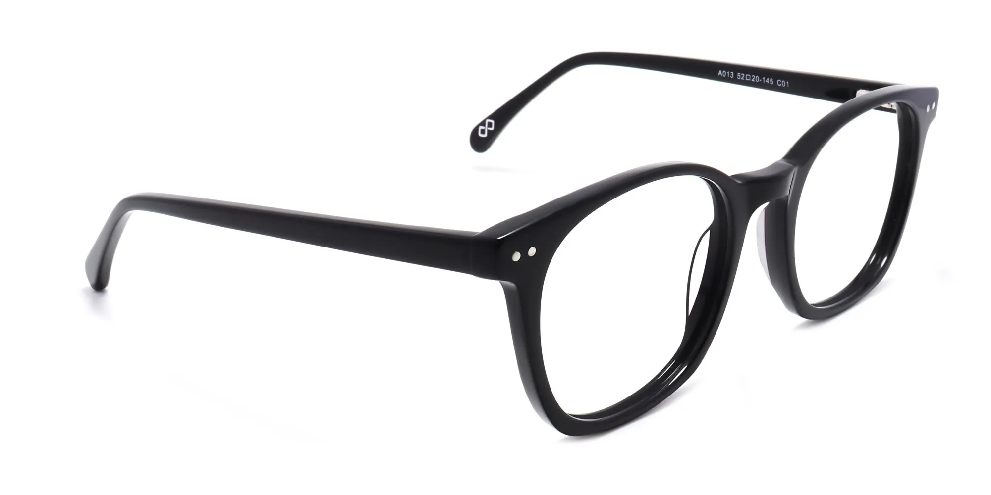 black acetate full rim glasses frame-2