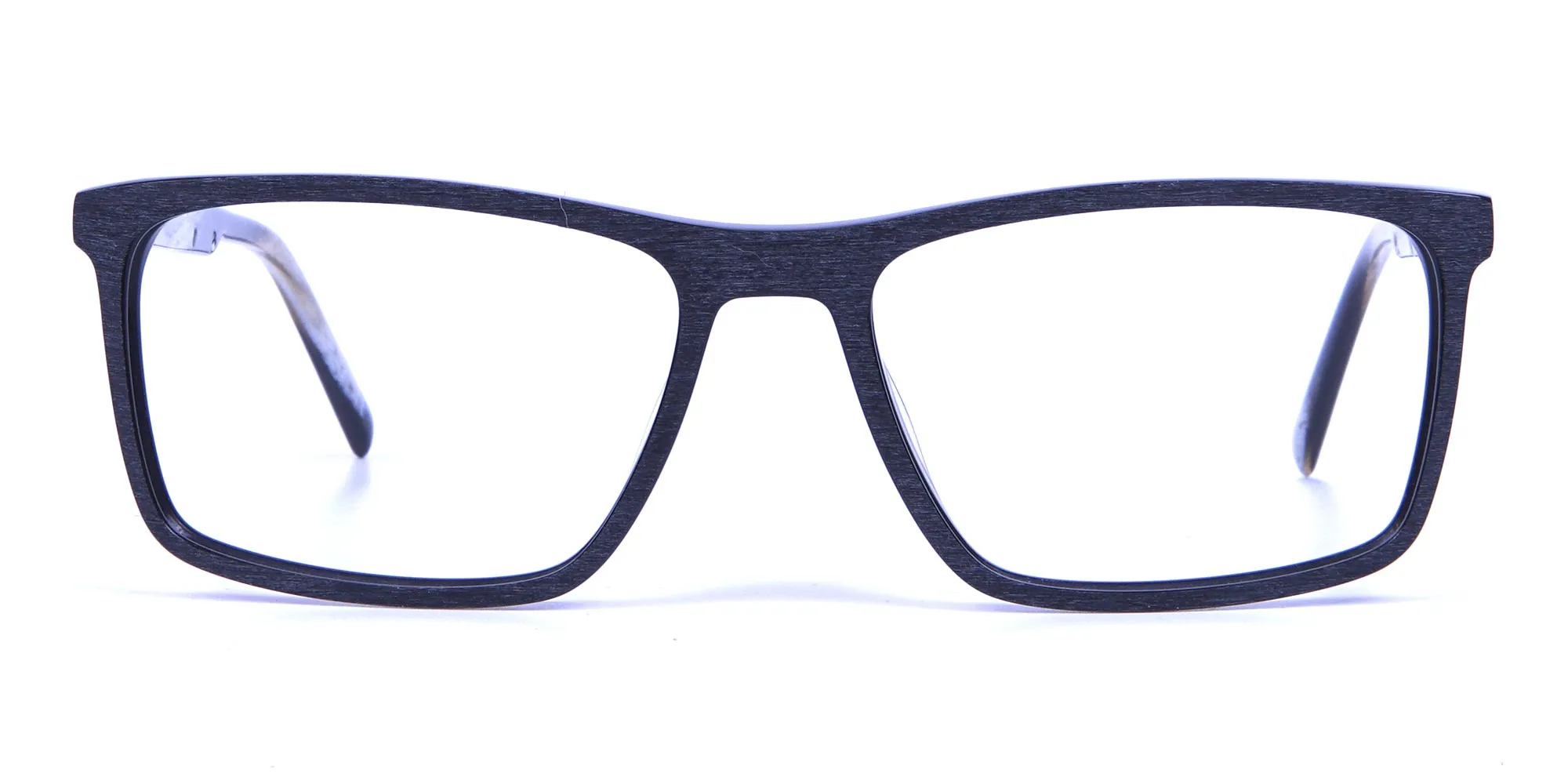 Wooden Texture Black Rectangular Glasses - 1
