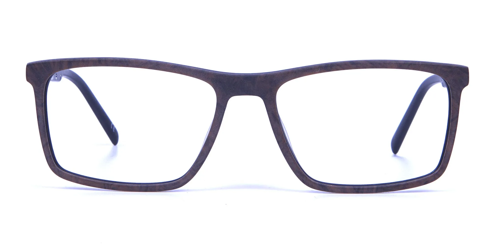 Wooden Texture Brown Rectangular Glasses for men and women - 1