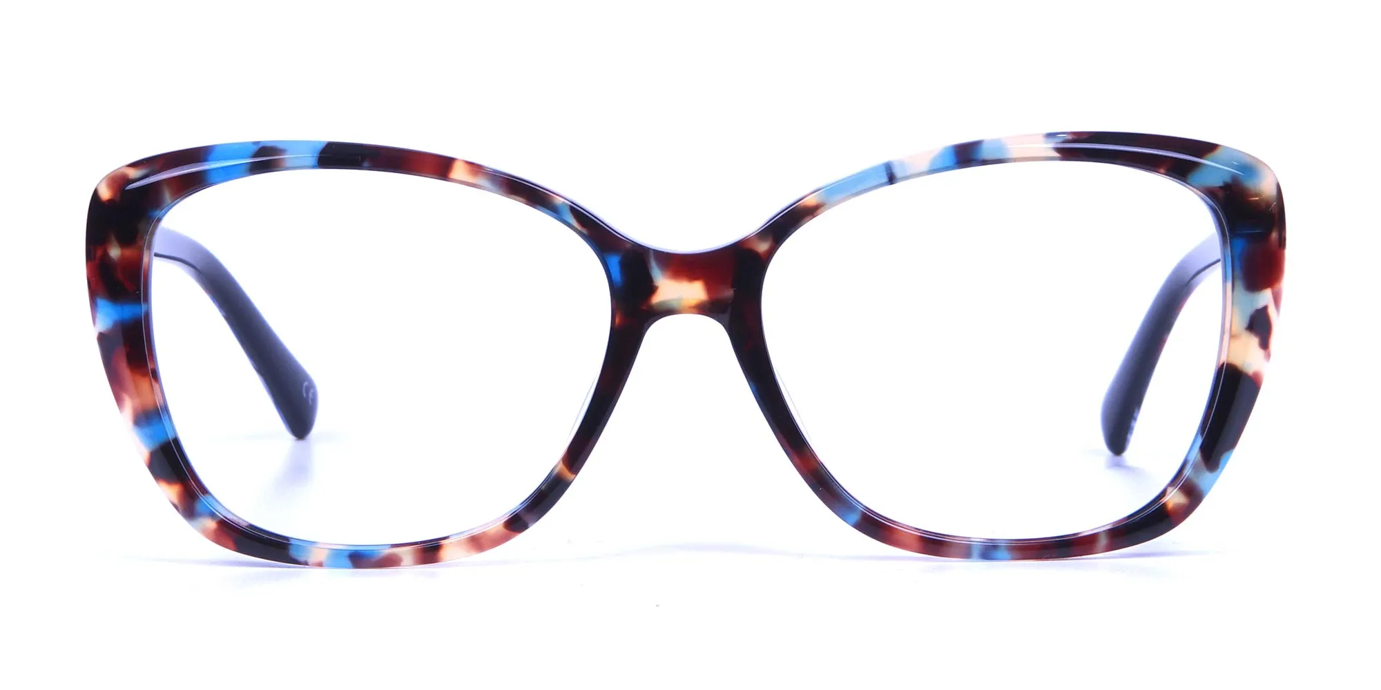 Blue Tortoiseshell Cateye Glasses for Women - 1