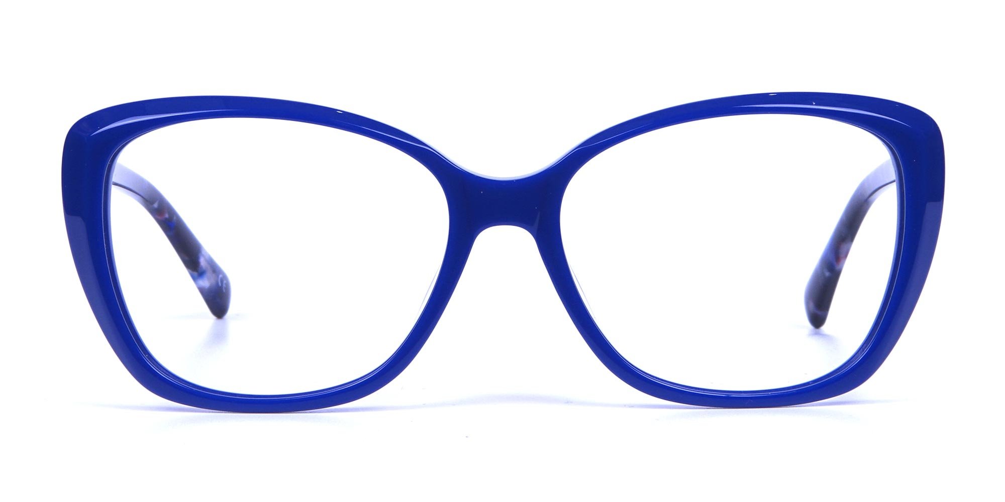 Royal Blue Butterfly Glasses with Tortoise Temple