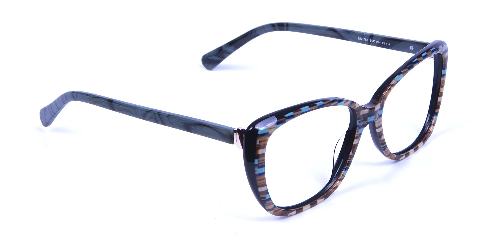 Beige & Mint Cat eye Glasses for Women - 1 