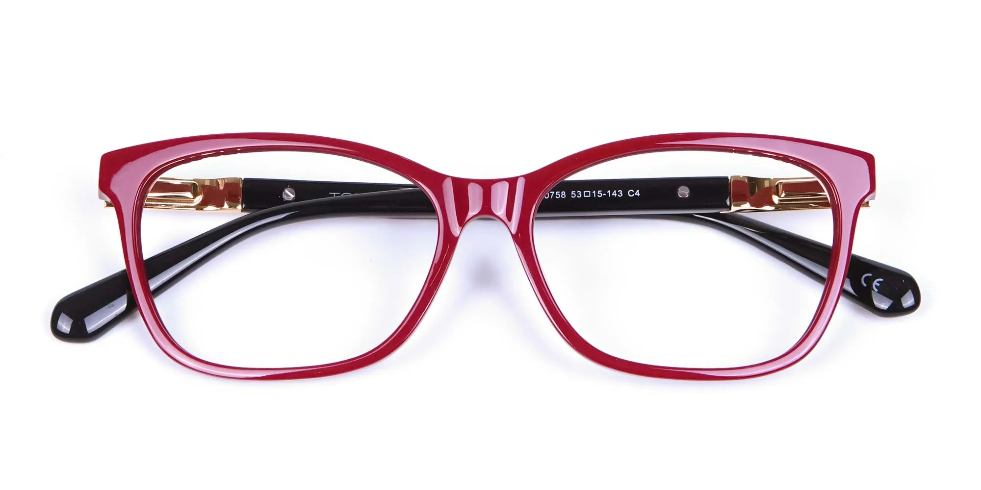 Retro Red Cat Eye Glasses for Women - 1