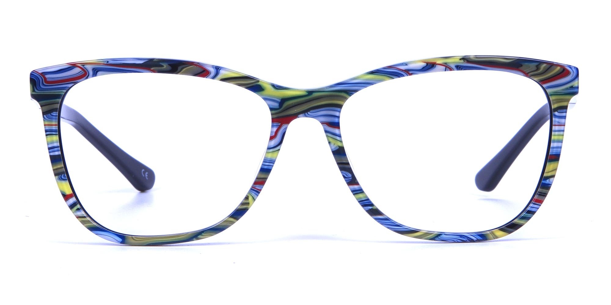 Green and Blue Oversized Hipster Glasses