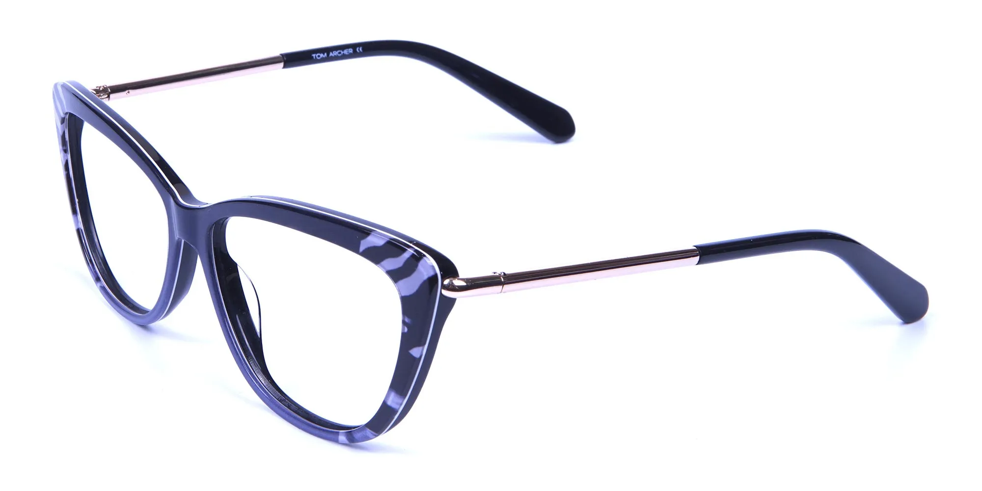 Gradient Black Zebra Striped Glasses -1