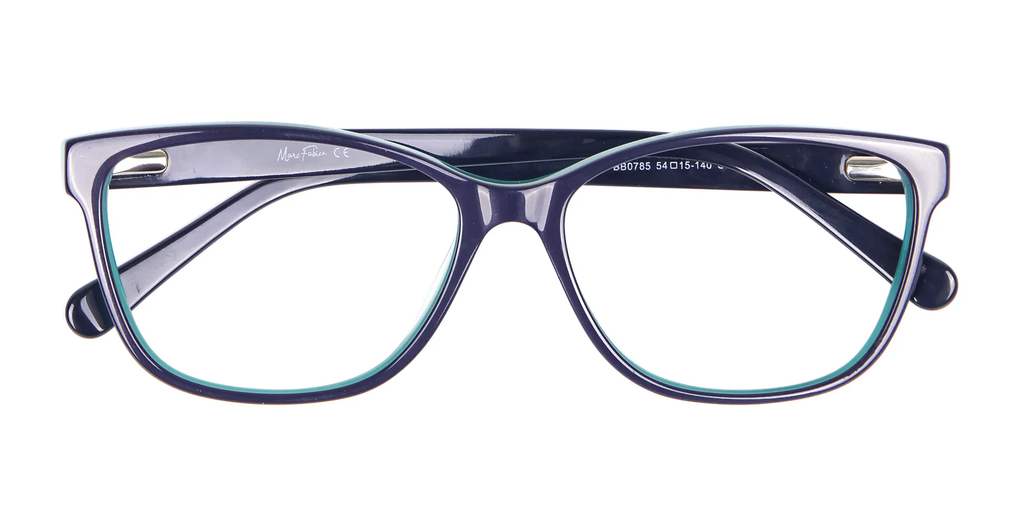 Navy Blue Rectangular Glasses With Flowery Printing - 2