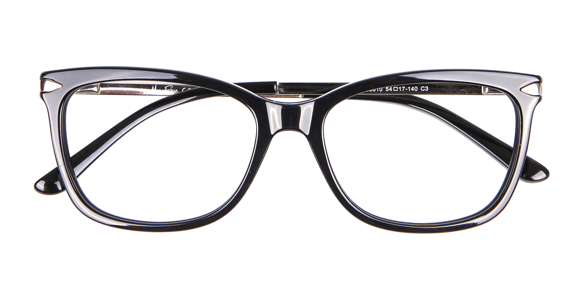 Ladies Mordern Rectangular Glasses in Black- 1