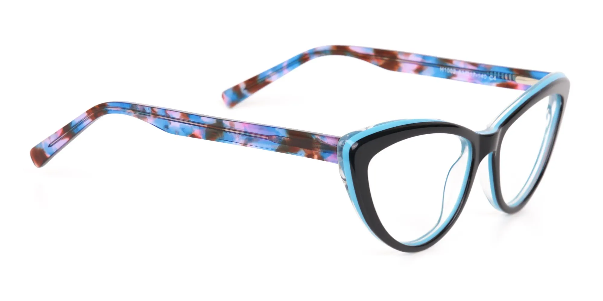 Black & Blue, Purple tortoise Cat eyeglasses Women-2