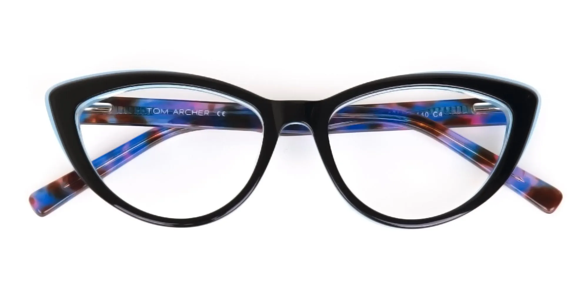 Black & Blue, Purple tortoise Cat eyeglasses Women-2
