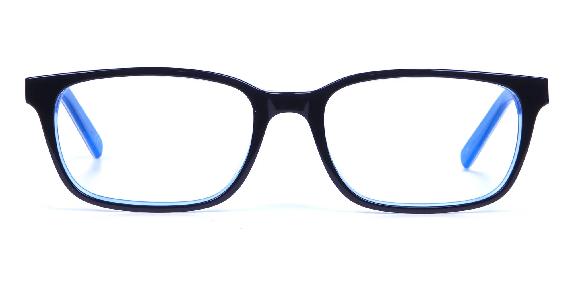 Designer Blue Rectangular Glasses  - 1