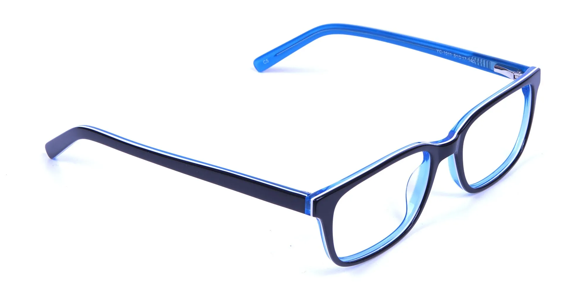 Designer Blue Rectangular Glasses  - 1