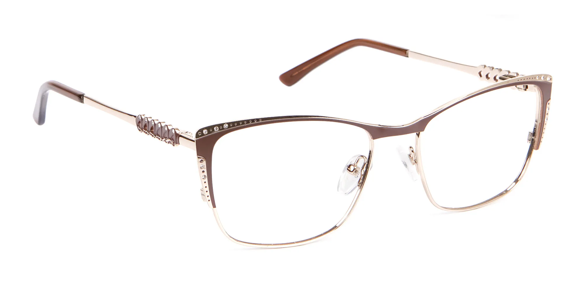 Woman's Elegant Full-Rimmed Frame Brown-2