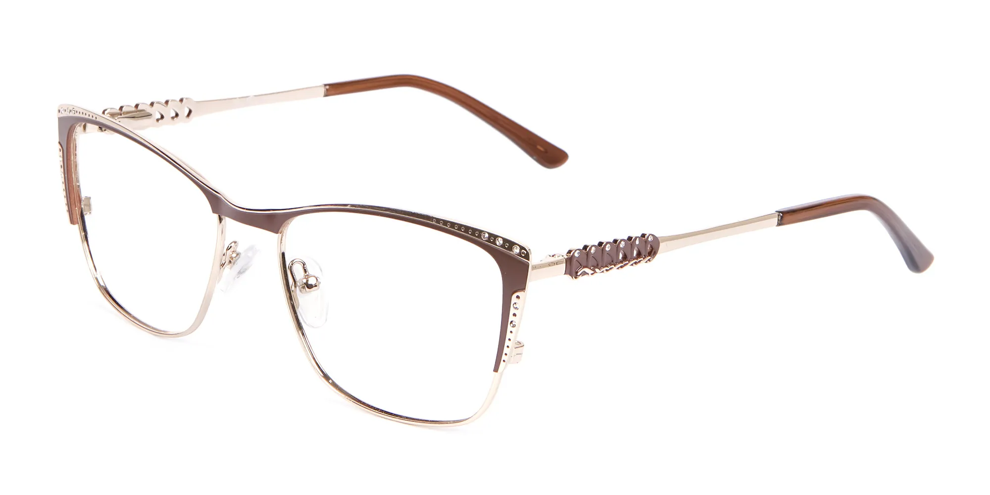 Woman's Elegant Full-Rimmed Frame Brown-2