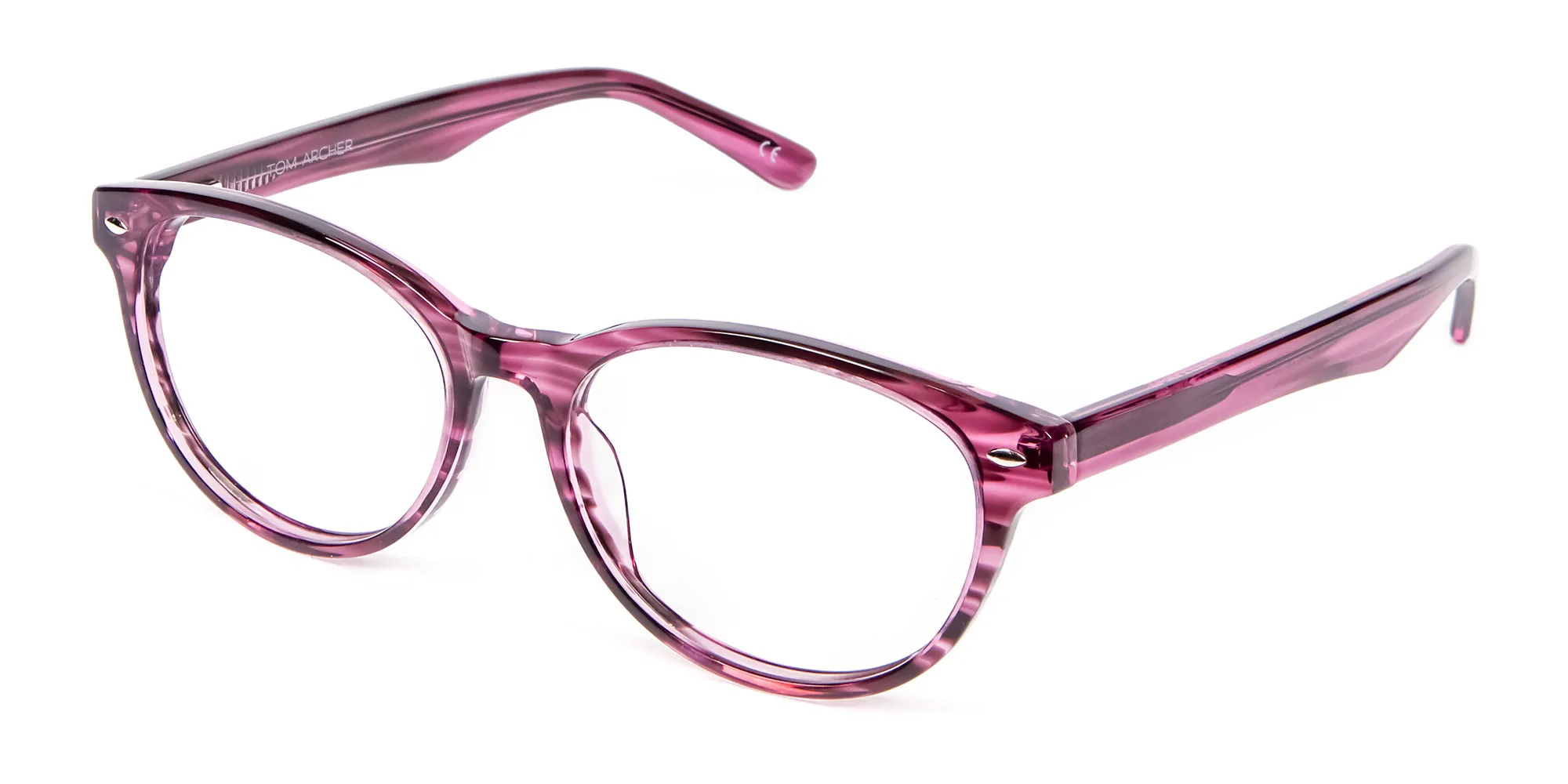 Wooden Plum Coloured Eyeglasses - 1