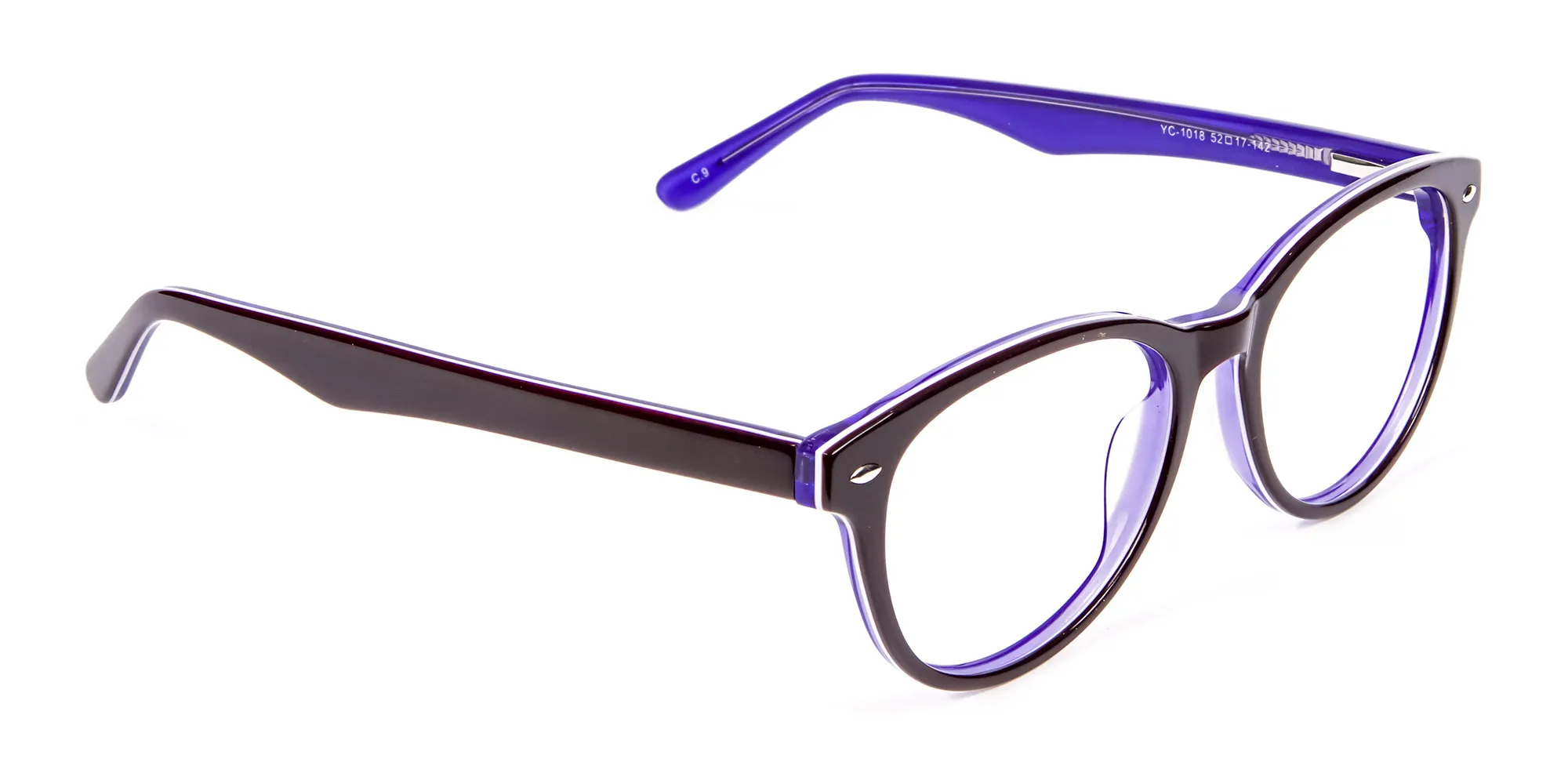 Black & Violet Eyeglasses Frame - 1
