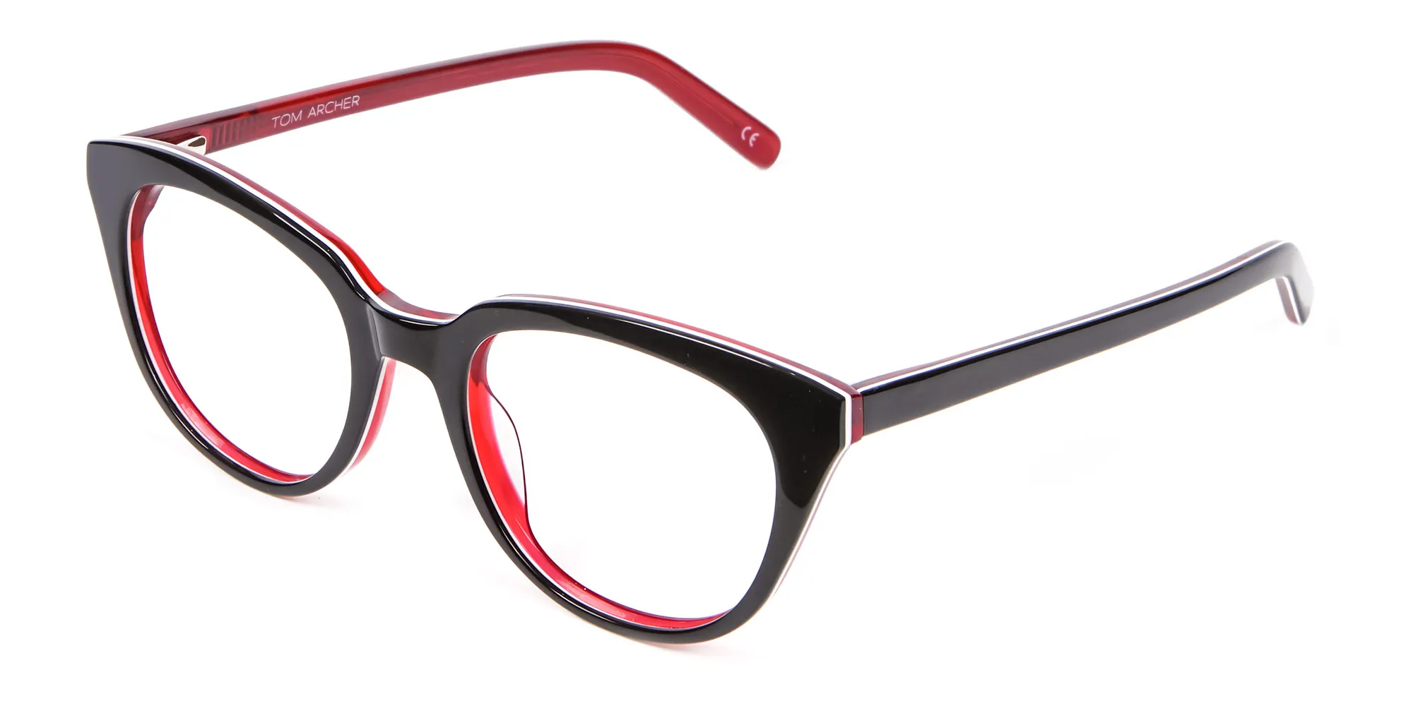 Fresh Look Cat Eye Glasses with Red and Black - 1