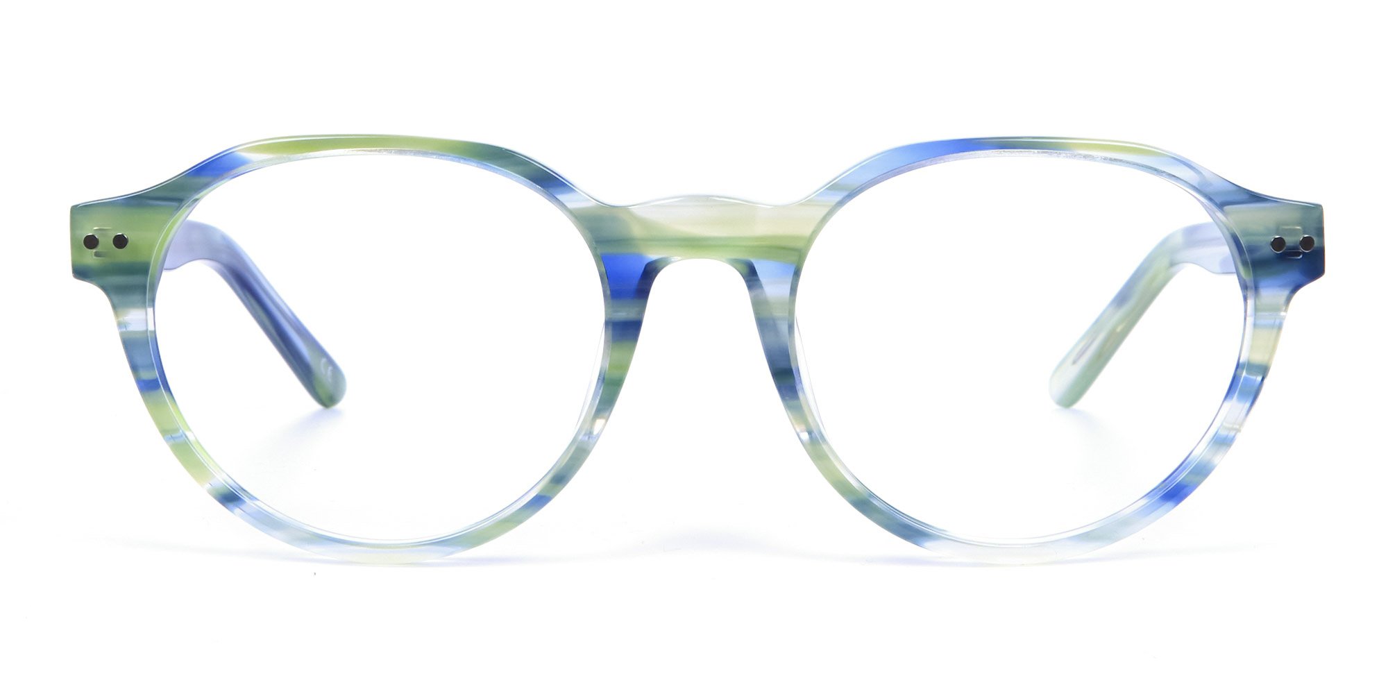 Forest Green & Ocean Blue Hipster Eyeglasses