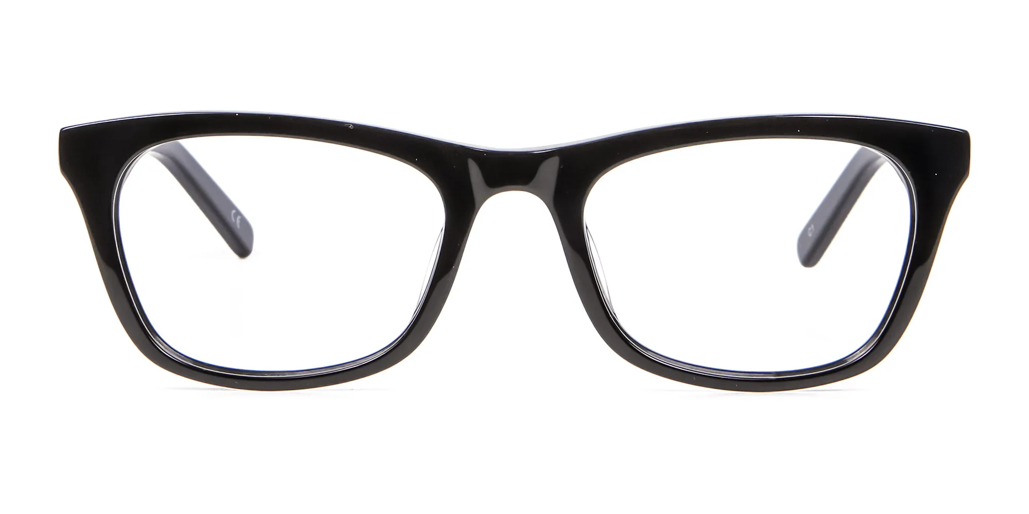 Bold Graphic Glossy Black Glasses - 1