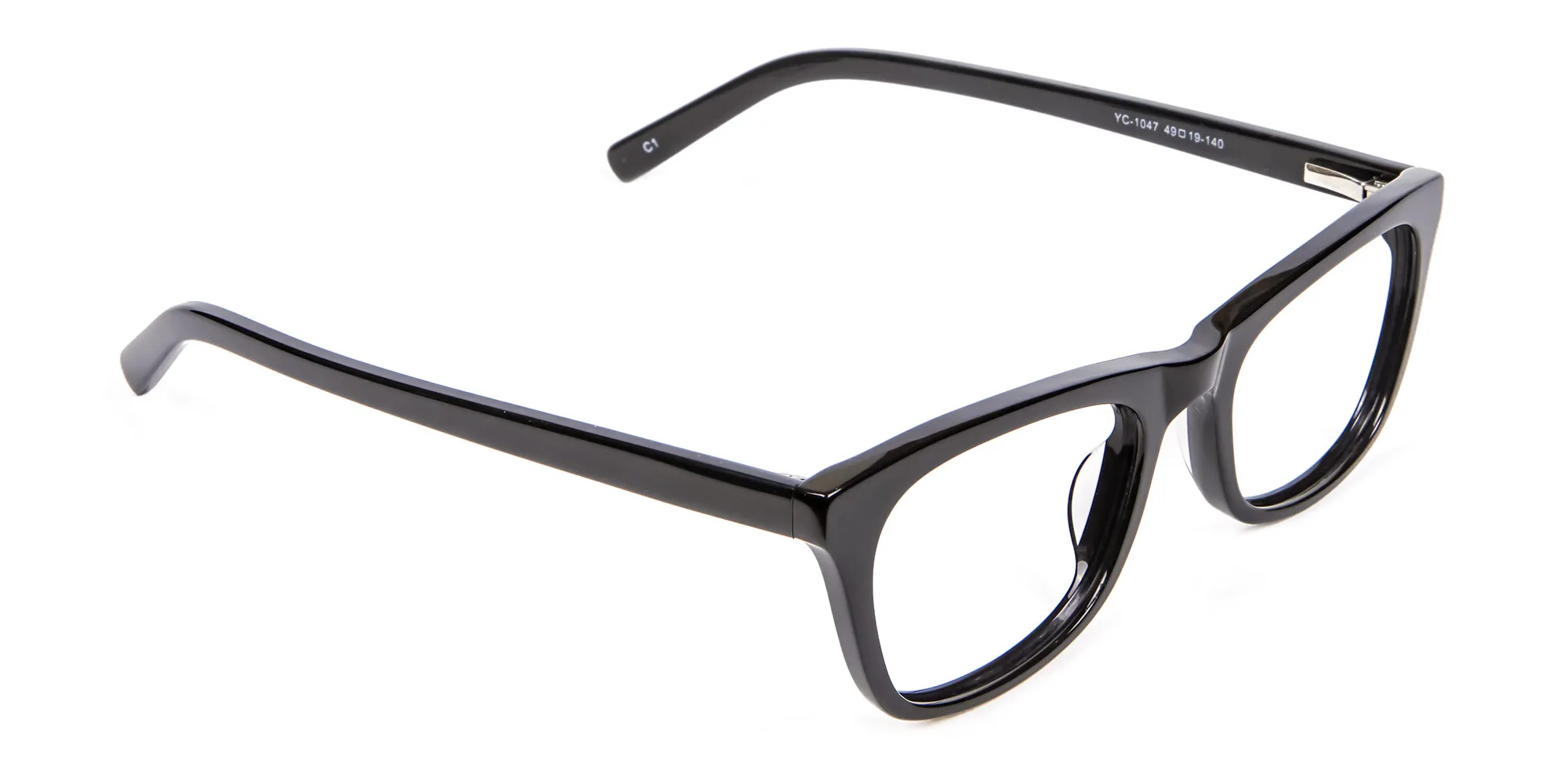 Bold Graphic Glossy Black Glasses - 1