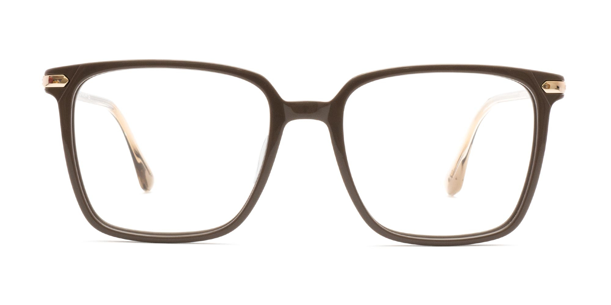 Mocha Brown Full Rim Square Glasses-1