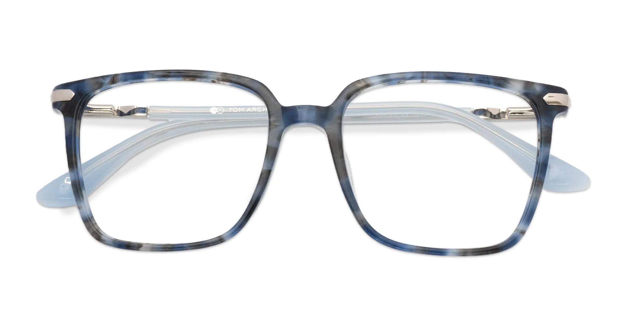 Blue Tortoise Full Rim Square Glasses-2