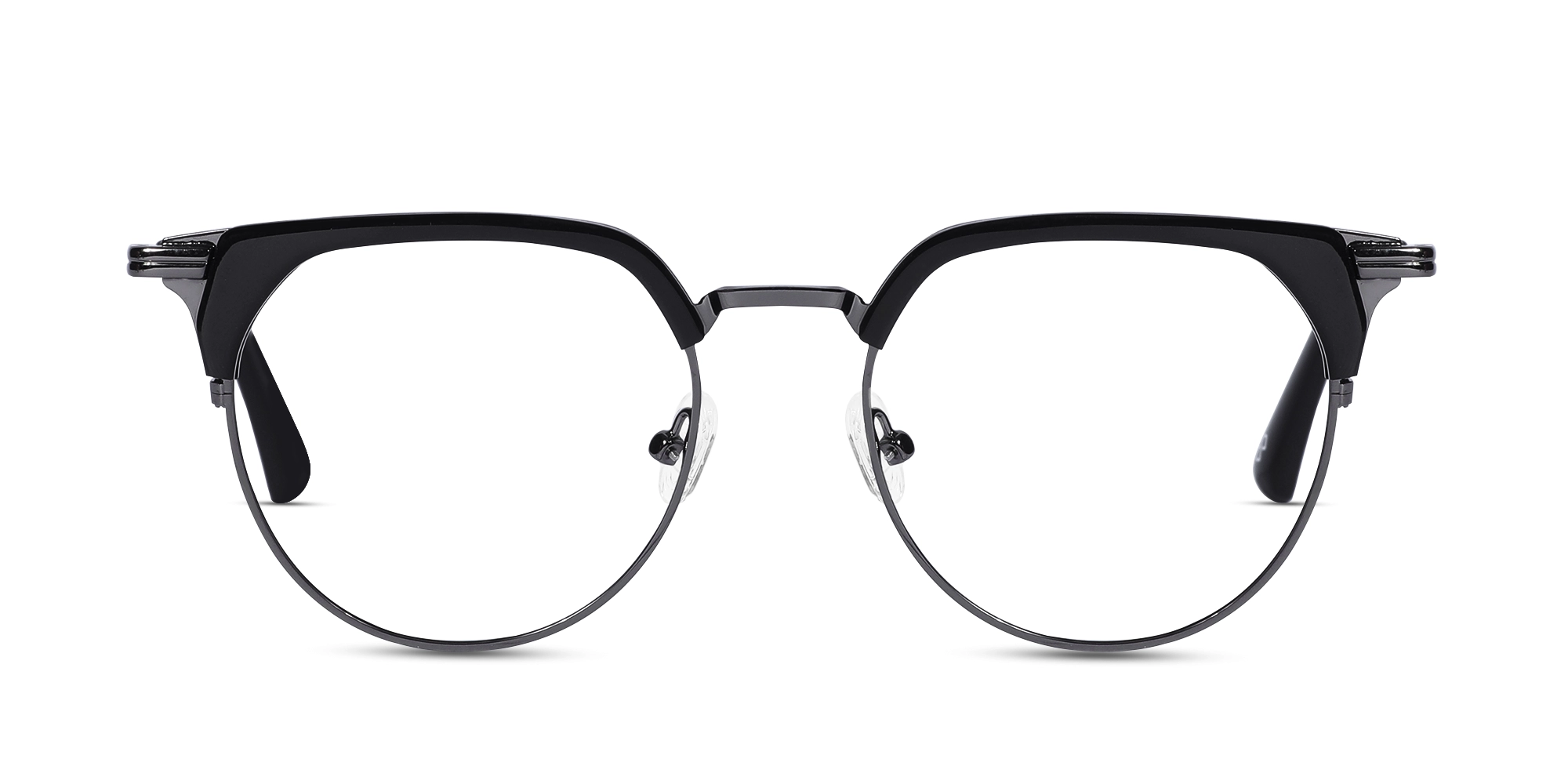 Black Gunmetal Browline Glasses 1