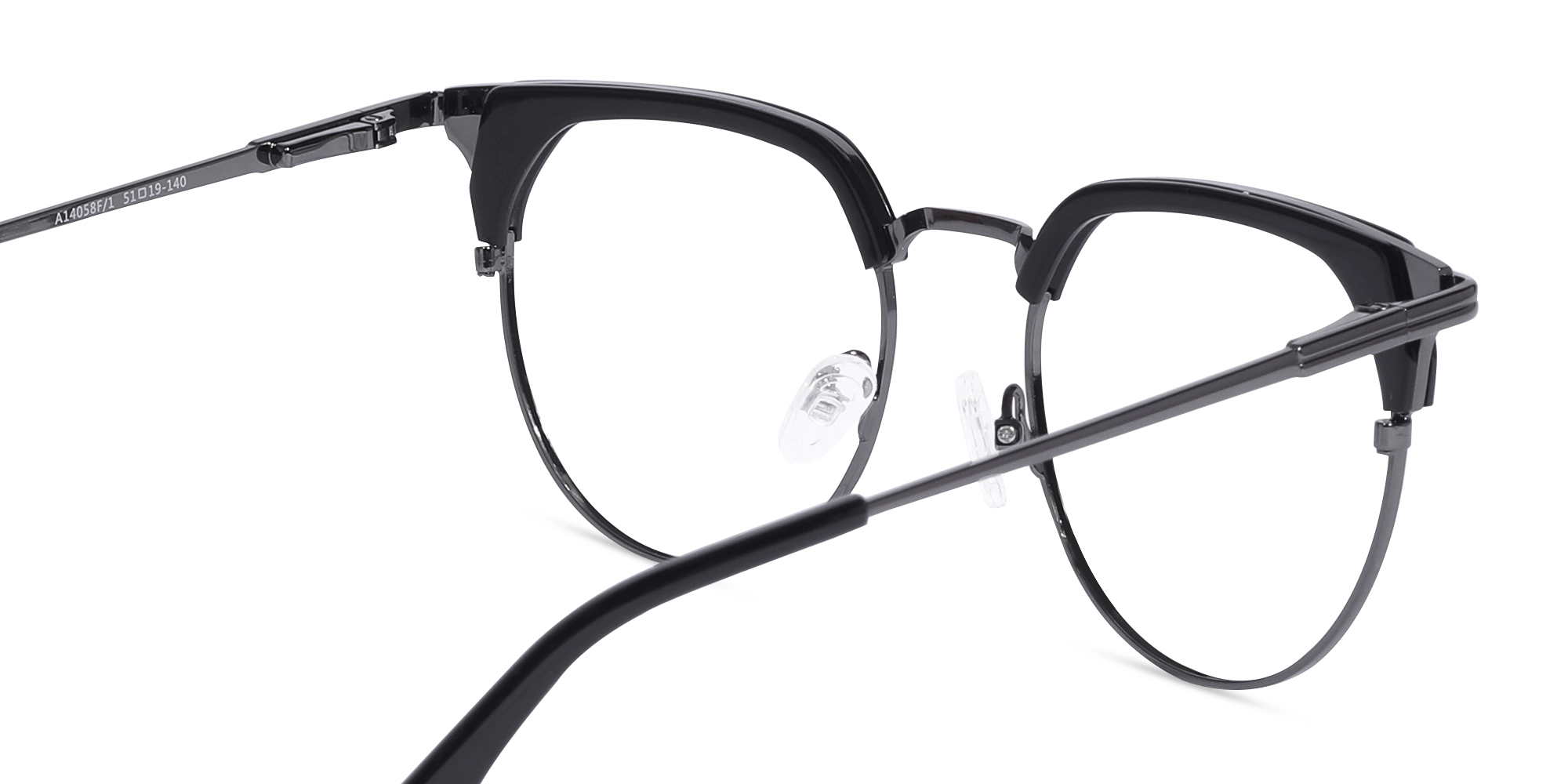 Black Gunmetal Browline Glasses