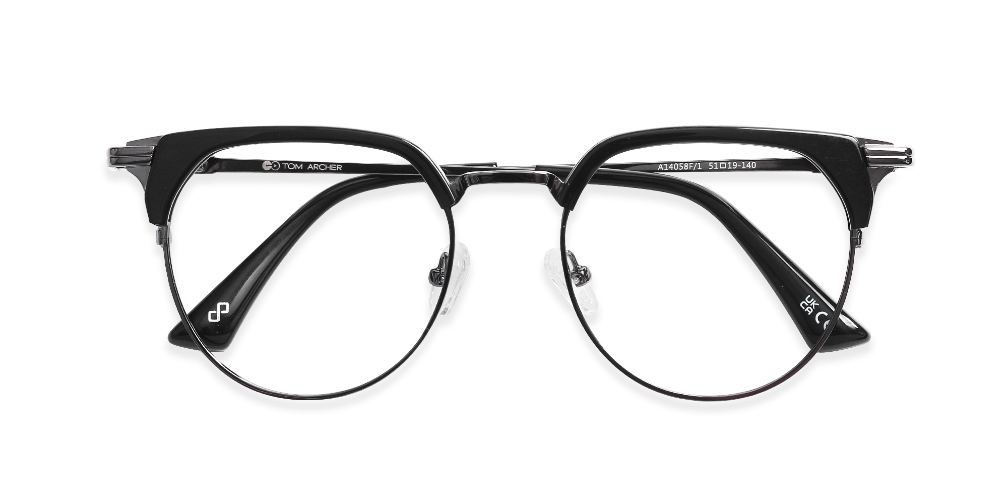 Black Gunmetal Browline Glasses 1