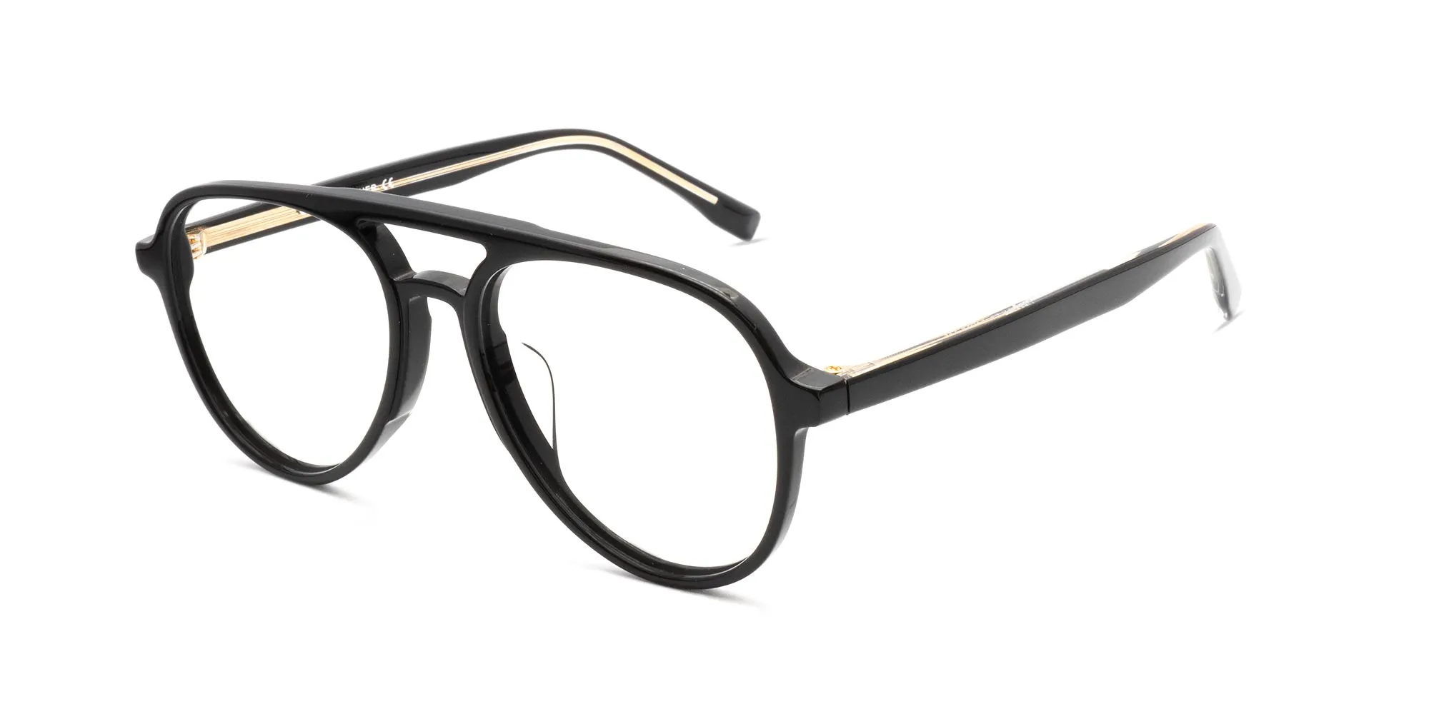 Black Pilot Frame Glasses-2