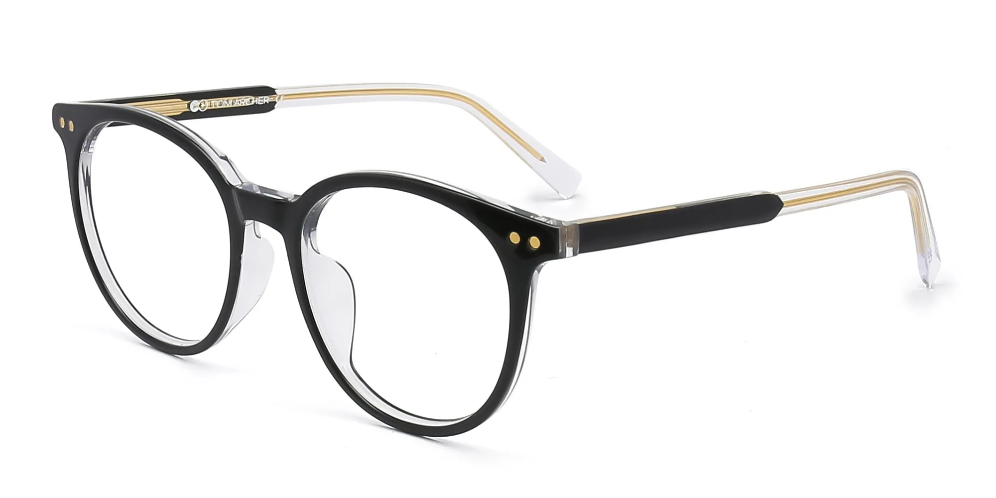 black & gold acetate round glasses-2