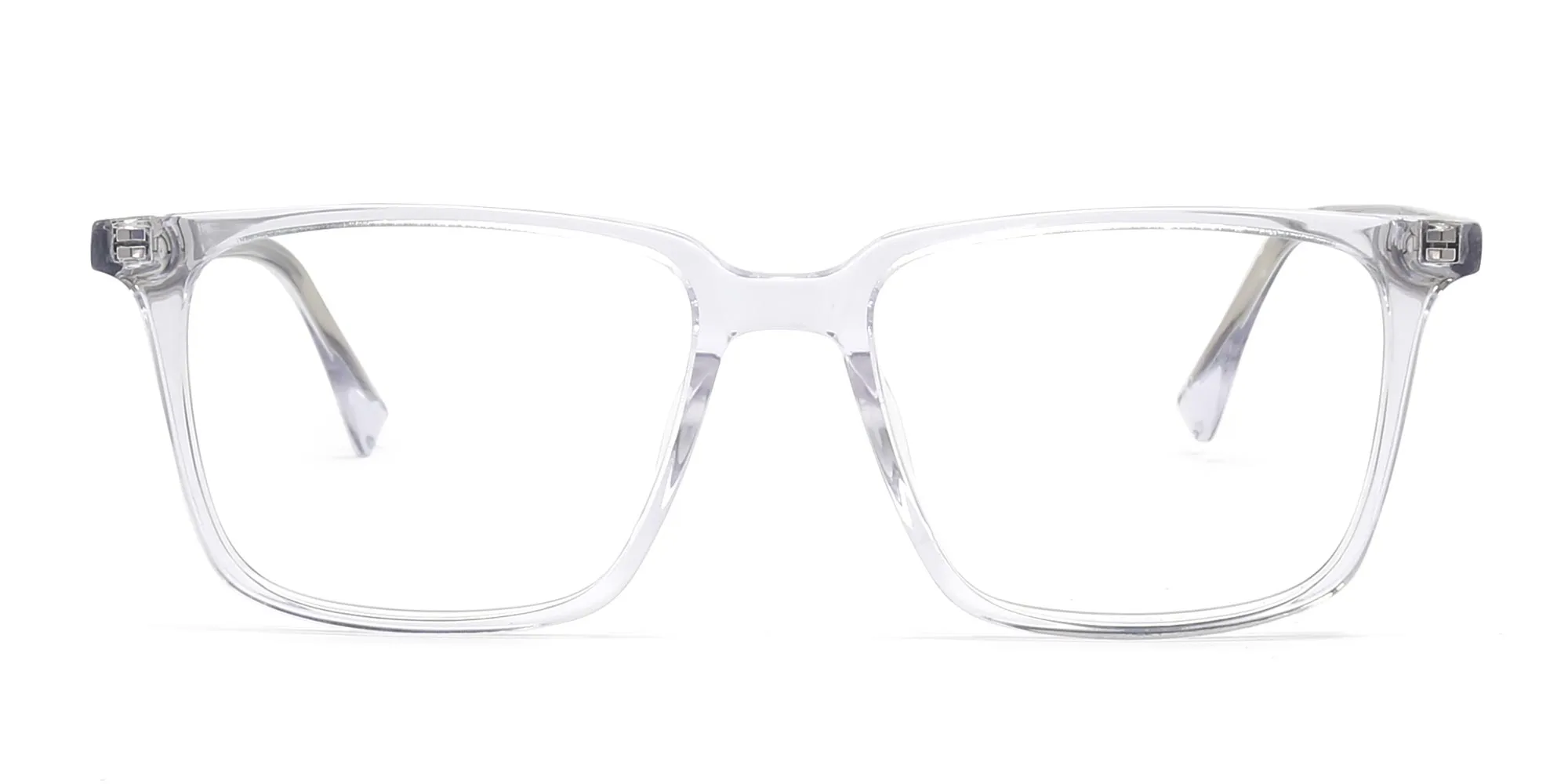 clear frame rectangle glasses-2