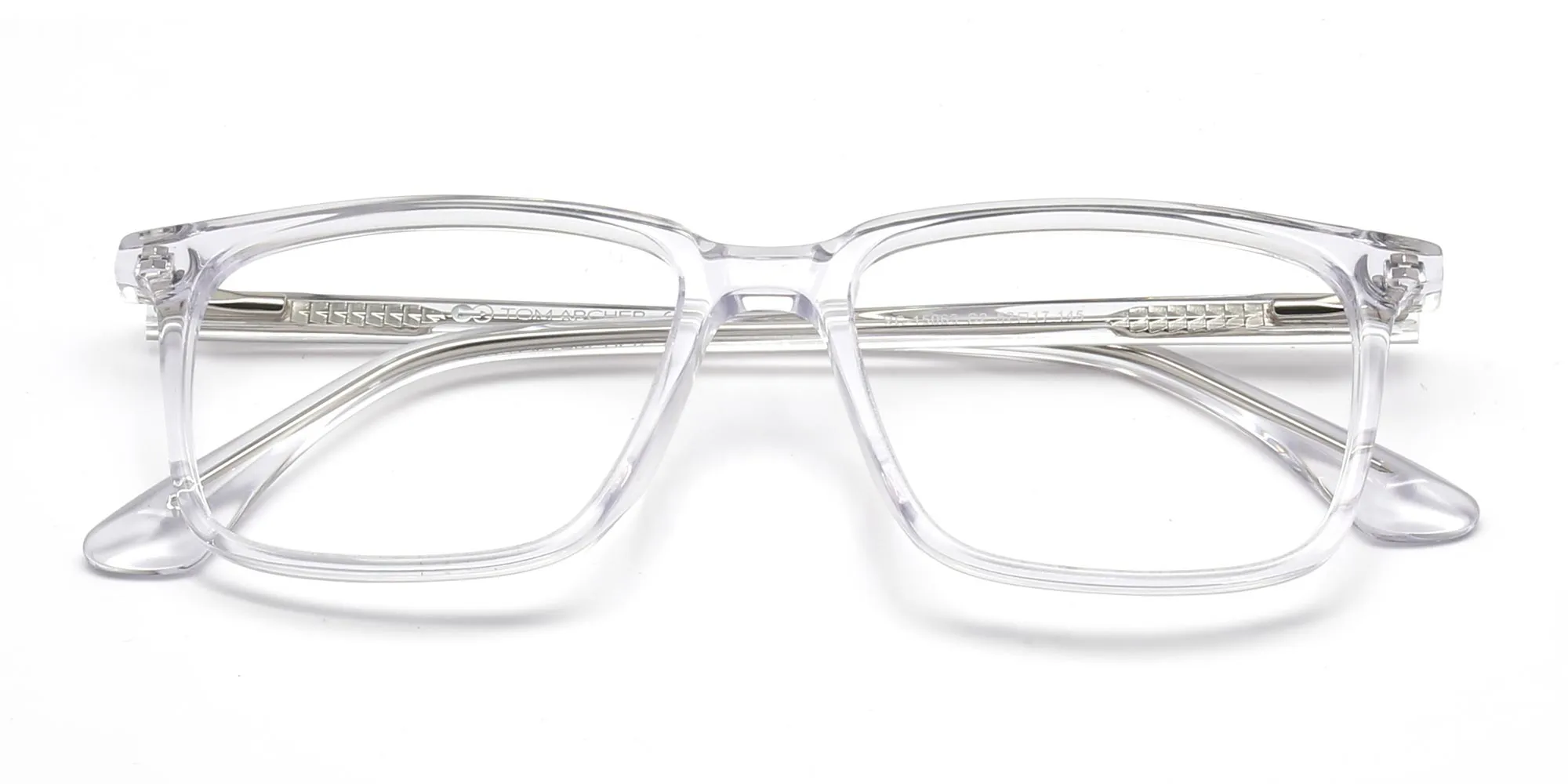 clear frame rectangle glasses-2