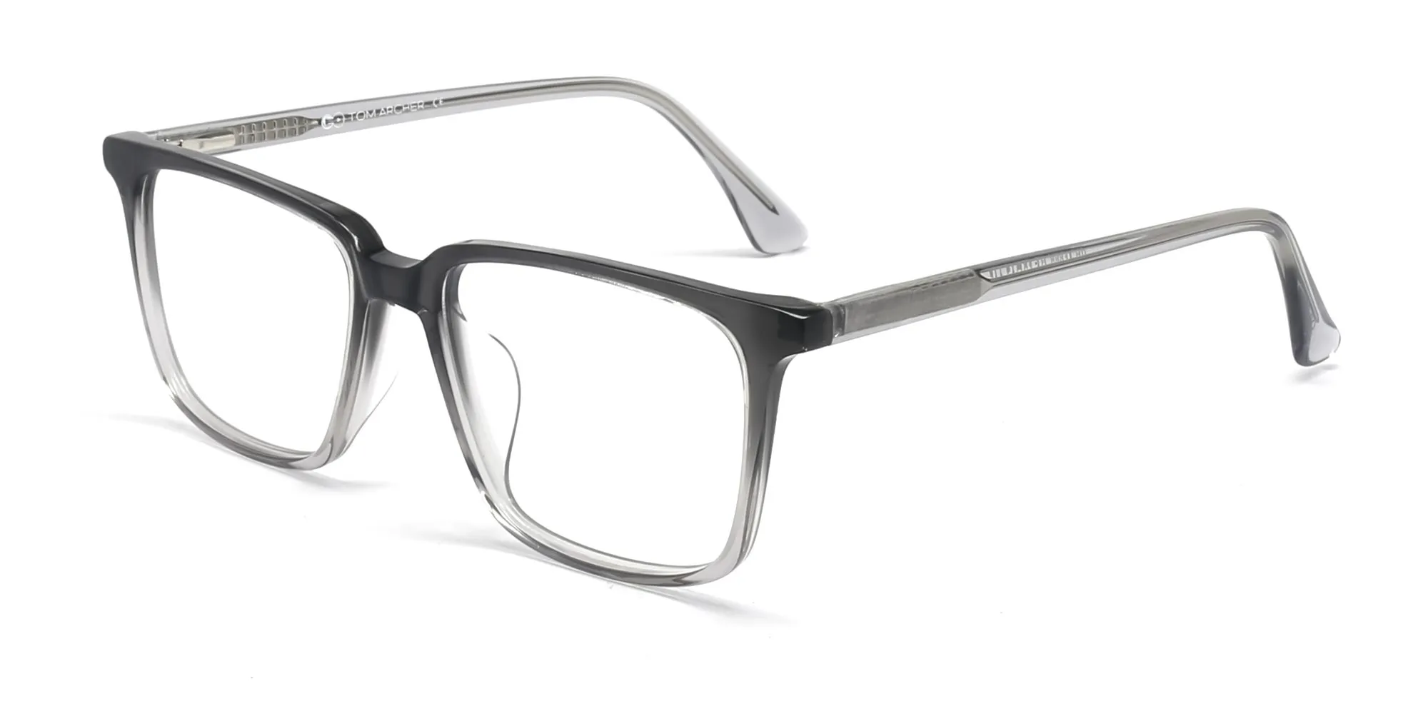 transparent rectangle grey glasses-2