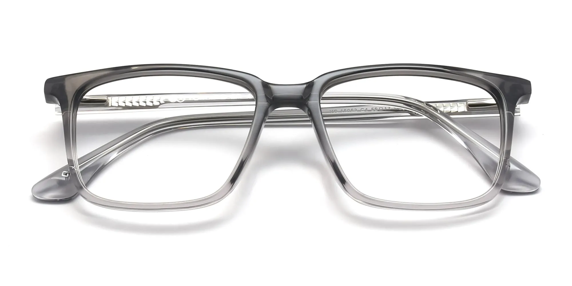transparent rectangle grey glasses-2