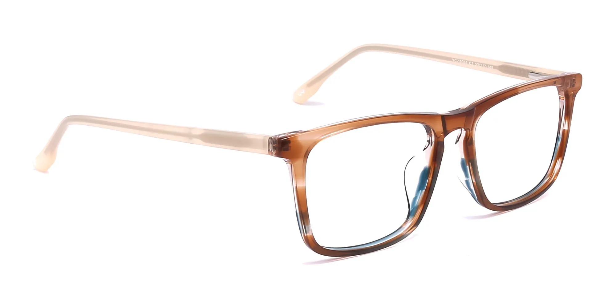 brown clear rectangle glasses-2