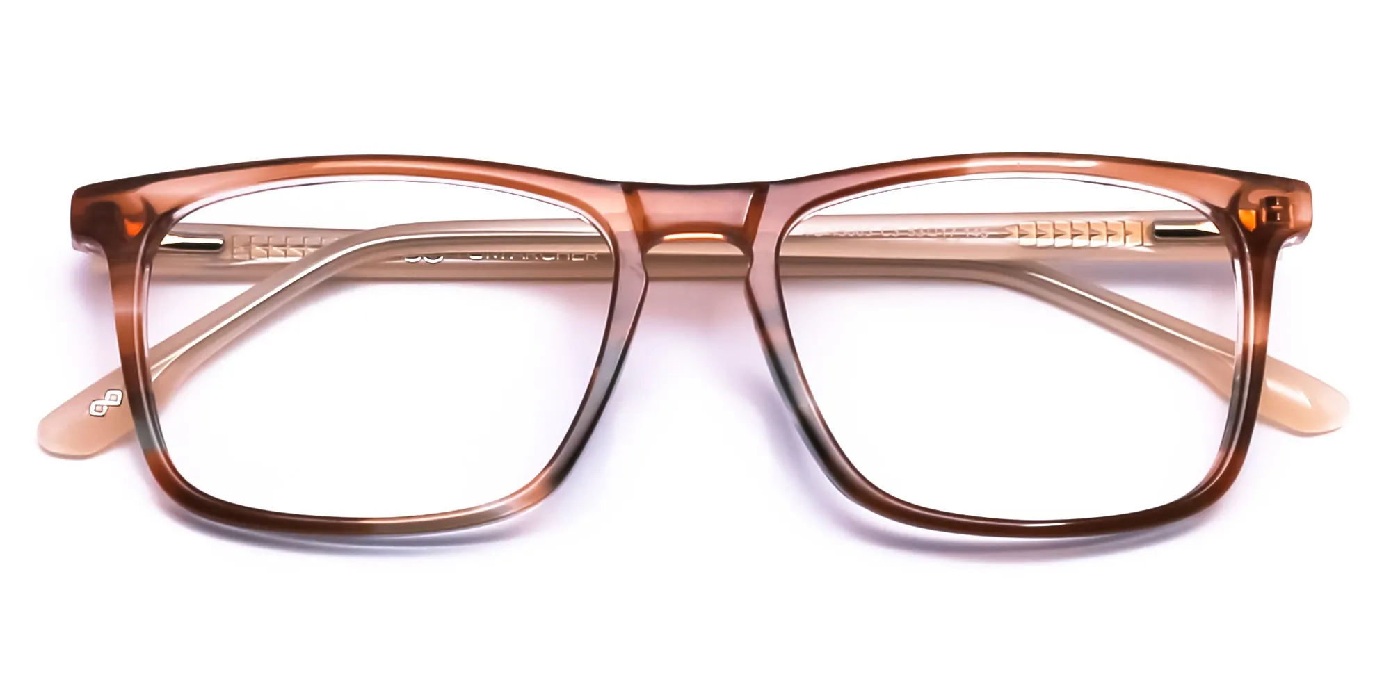 brown clear rectangle glasses-2