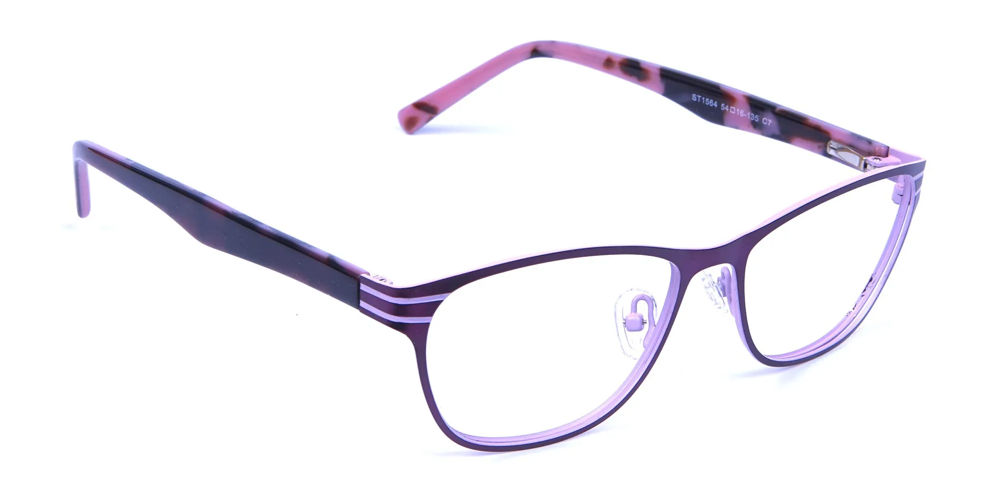 Pink & Black Cat Eye Glasses -1