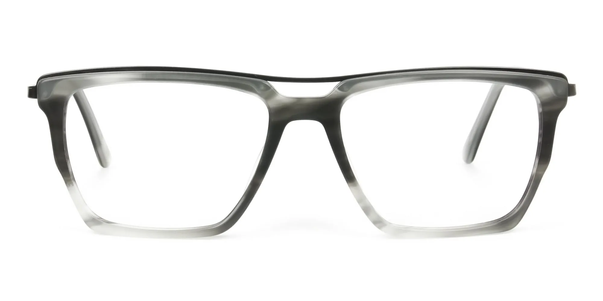 Gunmetal & Marble Grey Double Bridge Glasses - 2