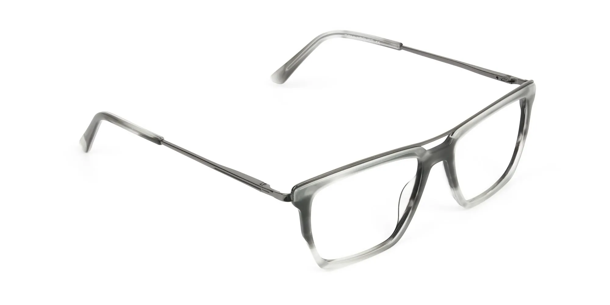 Gunmetal & Marble Grey Double Bridge Glasses - 2